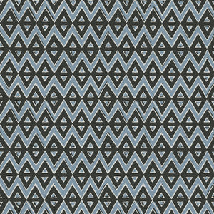 Tiburon Black and Mineral Blue T13233 by Thibaut Wallpaper