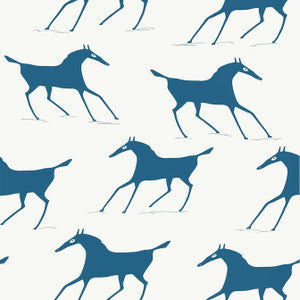 Marlborough Downs Navy on Off White T13265 by Thibaut Wallpaper