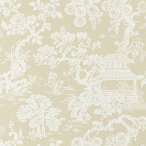 Japanese Garden Beige T13300 by Thibaut Wallpaper