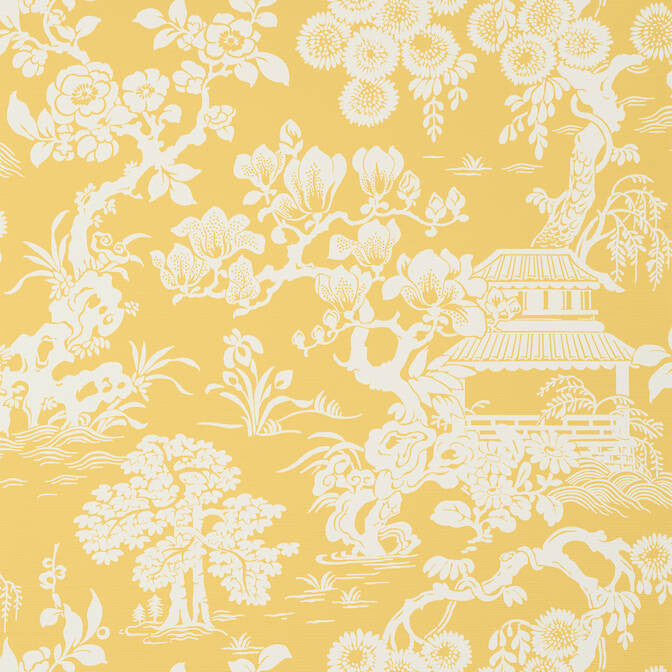 Japanese Garden Yellow T13302 by Thibaut Wallpaper Thibaut Wallpaper Japanese Garden Yellow T13302Wallpaper Pavilion Non-Woven Vinyl Wallpaper UNITED STATES </p><p>Repeat: V: 27 27 - Fabric Carolina -