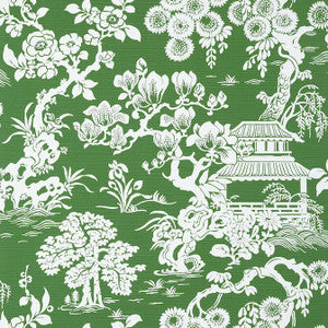 Japanese Garden Emerald T13304 by Thibaut Wallpaper