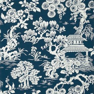 Japanese Garden Navy T13307 By Thibaut Wallpaper