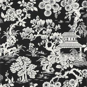 Japanese Garden Black T13308 by Thibaut Wallpaper