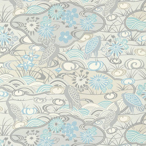Heron Stream Soft Blue T13330 by Thibaut Wallpaper