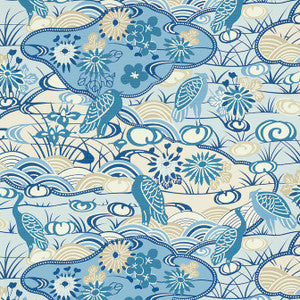 Heron Stream Blue T13332 by Thibaut Wallpaper