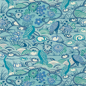 Heron Stream Turquoise T13333 by Thibaut Wallpaper