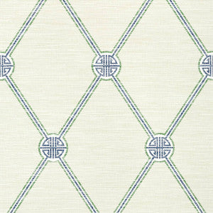 Turnberry Trellis Beige and Green T13352 by Thibaut Wallpaper