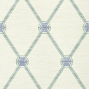 Turnberry Trellis Beige and Green T13352 by Thibaut Wallpaper