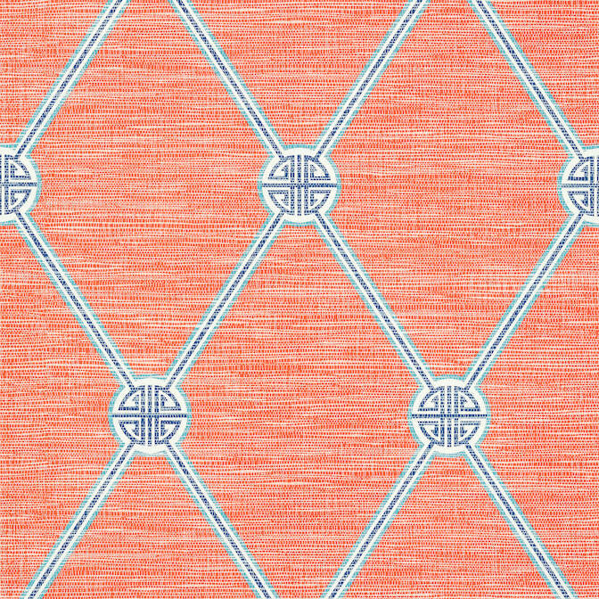 Turnberry Trellis Coral T13353 by Thibaut Wallpaper Thibaut Wallpaper Turnberry Trellis Coral T13353Wallpaper Pavilion Non-Woven Vinyl Wallpaper UNITED STATES </p><p>Repeat: V: 21 27 - Fabric Carolina -