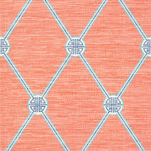 Turnberry Trellis Coral T13353 By Thibaut Wallpaper