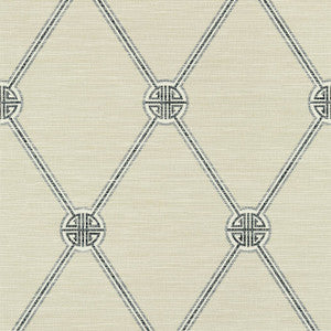 Turnberry Trellis Charcoal T13355 by Thibaut Wallpaper