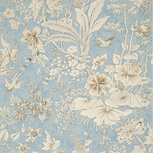 Rosalind Spa Blue T13604 by Thibaut Wallpaper