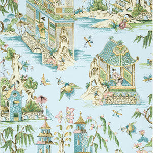 Grand Palace Spa Blue T13615 by Thibaut Wallpaper