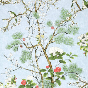 Katsura Spa Blue T13620 by Thibaut Wallpaper