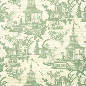 Empress Court Green T13650 by Thibaut Wallpaper
