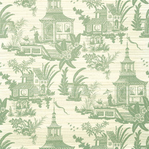 Empress Court Green T13650 by Thibaut Wallpaper