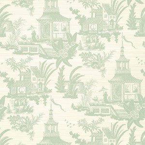 Empress Court Mist T13651 By Thibaut Wallpaper