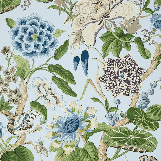 Hill Garden Spa Blue T13654 by Thibaut Wallpaper Thibaut Wallpaper Hill Garden Spa Blue T13654Wallpaper Grand Palace Non Woven Wallpaper UNITED STATES </p><p>Repeat: V: 36 27 - Fabric Carolina -
