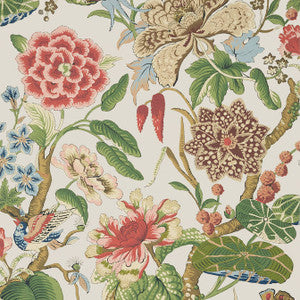 Hill Garden Flax T13657 by Thibaut Wallpaper