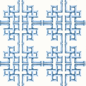 Boca Bamboo Blue T13901 by Thibaut Wallpaper