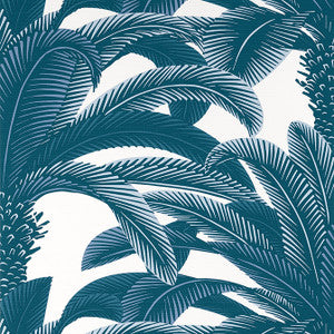 Queen Palm Navy T13910 by Thibaut Wallpaper