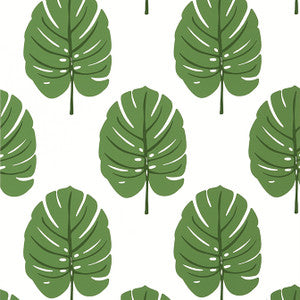 Monstera Green T13952 by Thibaut Wallpaper