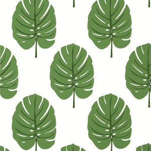 Monstera Green T13952 by Thibaut Wallpaper