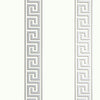 ANDREAS STRIPE - Metallic Silver on White by Thibaut Wallpaper