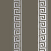 ANDREAS STRIPE - Metallic Silver on Charcoal by Thibaut Wallpaper
