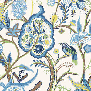 Windsor Blue and Yellow T14300 by Thibaut Wallpaper