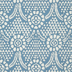 Chamomile Blue and White T14314 by Thibaut Wallpaper