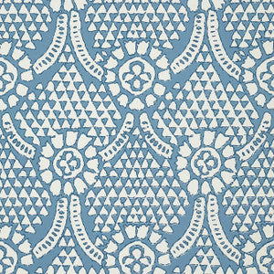 Chamomile Blue and White T14314 by Thibaut Wallpaper