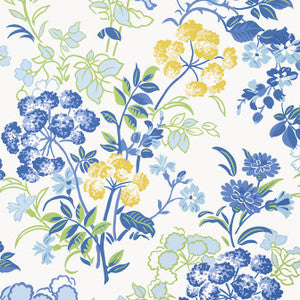 Spring Garden Blue and White T14336 by Thibaut Wallpaper