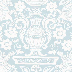 Galway Spa Blue T14360 by Thibaut Wallpaper