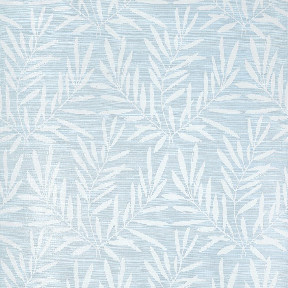 Thibaut Wallpaper Summer Leaves Light Blue T15804  Wallpaper Sisal  U.S.A </p><p>Repeat: H: , V: 27.5  (69.85 cm) 36 in  (91.44 cm) - My Fabric Connection -