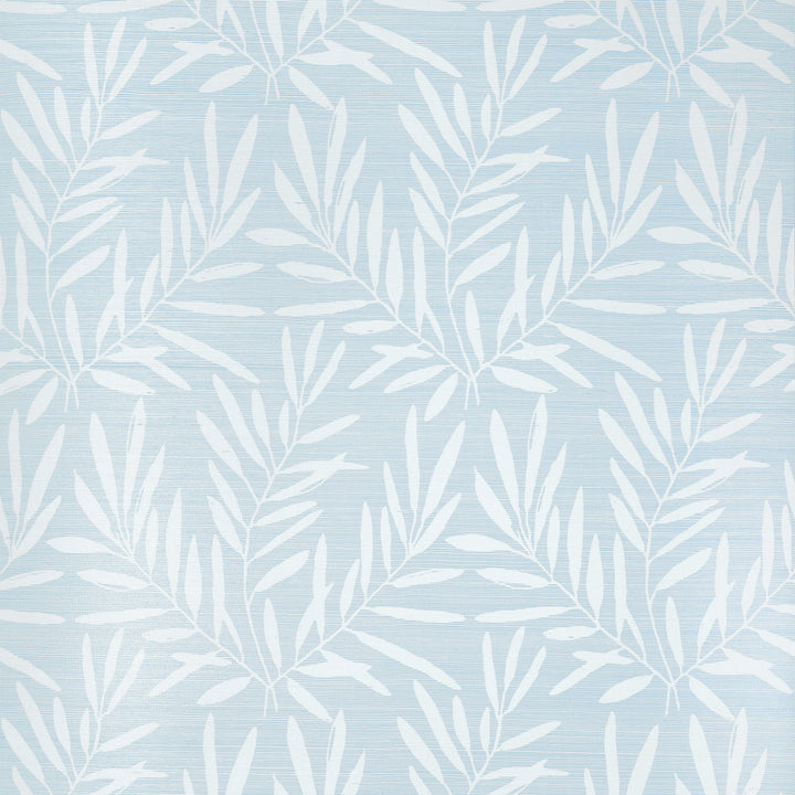 Thibaut Wallpaper Summer Leaves Light Blue T15804  Wallpaper Sisal  U.S.A </p><p>Repeat: H: , V: 27.5  (69.85 cm) 36 in  (91.44 cm) - My Fabric Connection -