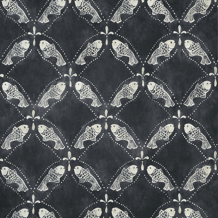 Thibaut Wallpaper Santorini Black T15833  Wallpaper Non-Woven Vinyl Wallpaper  U.S.A </p><p>Repeat: H: , V: 20.75  (52.70 cm) 27 in  (68.58 cm) - My Fabric Connection -