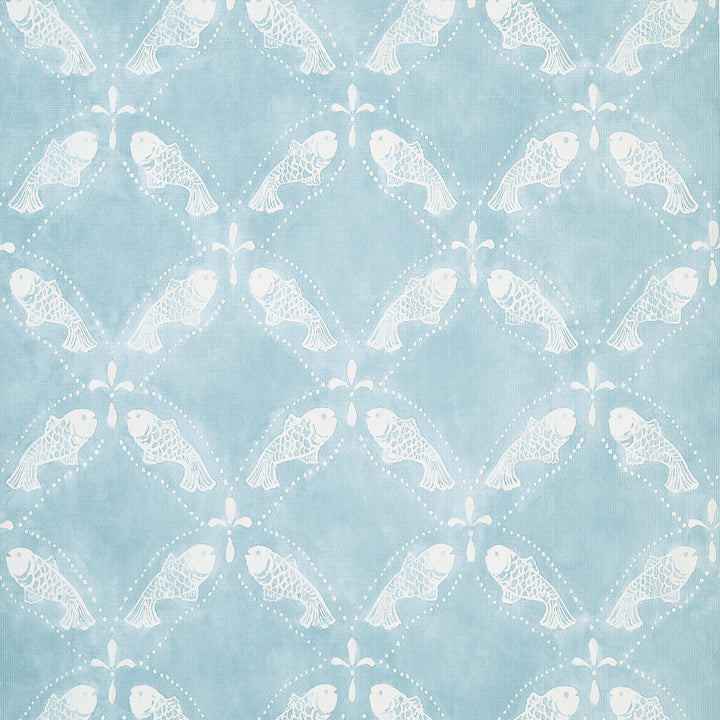 Thibaut Wallpaper Santorini Light Blue T15835  Wallpaper Non-Woven Vinyl Wallpaper  U.S.A </p><p>Repeat: H: , V: 20.75  (52.70 cm) 27 in  (68.58 cm) - My Fabric Connection -