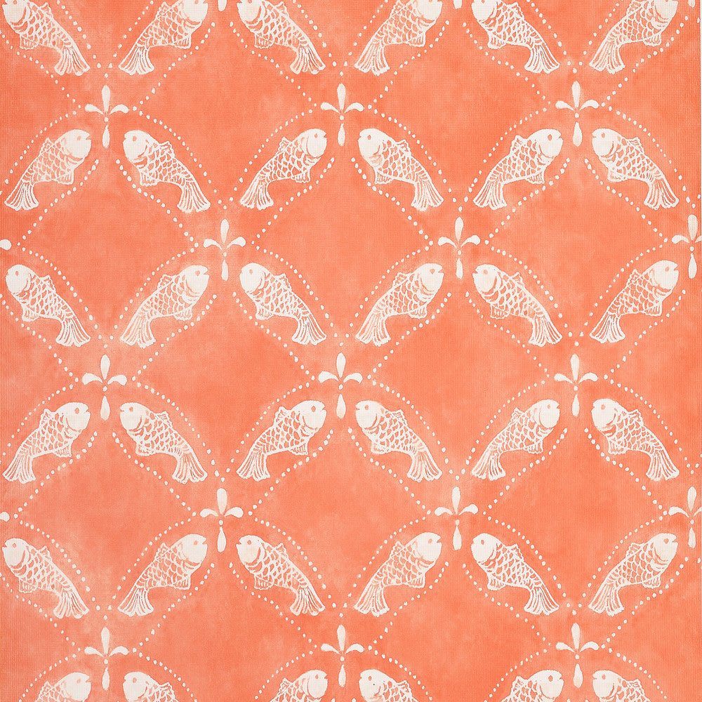 Thibaut Wallpaper Santorini Coral T15836  Wallpaper Non-Woven Vinyl Wallpaper  U.S.A </p><p>Repeat: H: , V: 20.75  (52.70 cm) 27 in  (68.58 cm) - My Fabric Connection -