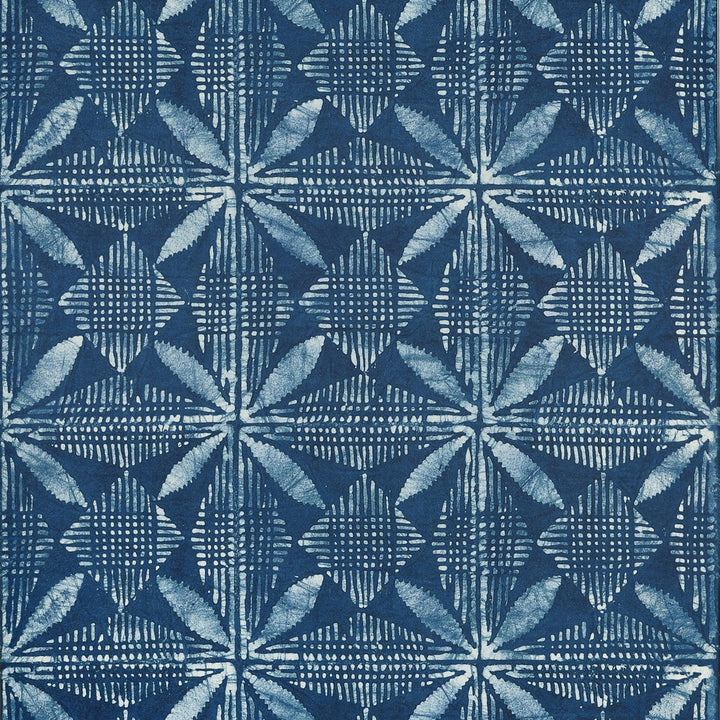 Thibaut Wallpaper Tortuga Batik Navy T15837  Wallpaper Non Woven Wallpaper  U.S.A </p><p>Repeat: H: , V: 18  (45.72 cm) 27 in  (68.58 cm) - My Fabric Connection -