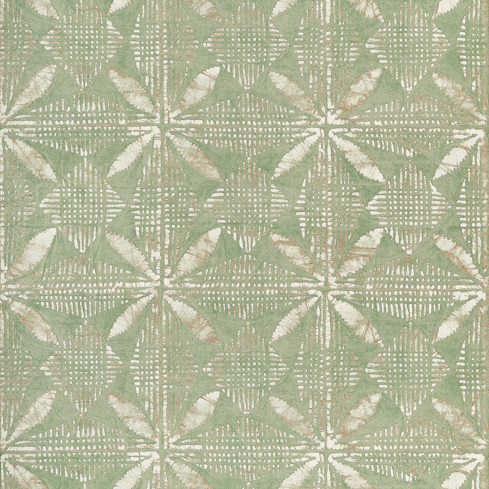 Thibaut Wallpaper Tortuga Batik Willow T15838  Wallpaper Non Woven Wallpaper  U.S.A </p><p>Repeat: H: , V: 18  (45.72 cm) 27 in  (68.58 cm) - My Fabric Connection -