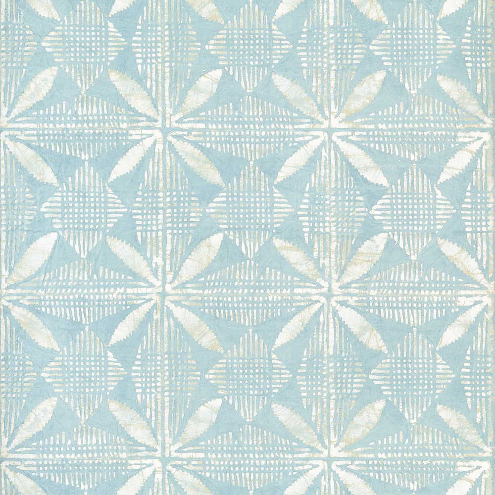 Thibaut Wallpaper Tortuga Batik Light Blue T15842  Wallpaper Non Woven Wallpaper  U.S.A </p><p>Repeat: H: , V: 18  (45.72 cm) 27 in  (68.58 cm) - My Fabric Connection -