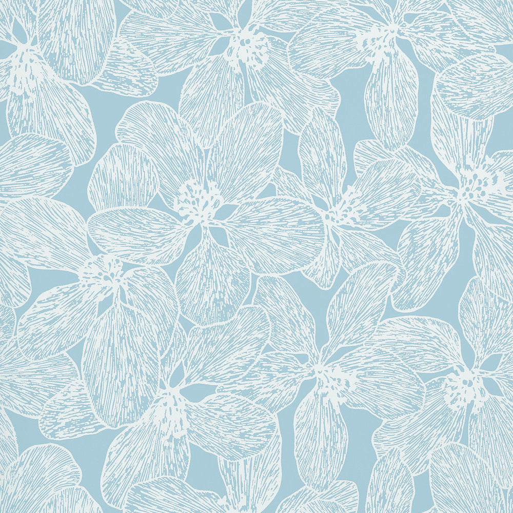 Thibaut Wallpaper Island Orchid Light Blue T15847  Wallpaper Non Woven Wallpaper  U.S.A </p><p>Repeat: H: , V: 36  (91.44 cm) 27 in  (68.58 cm) - My Fabric Connection -