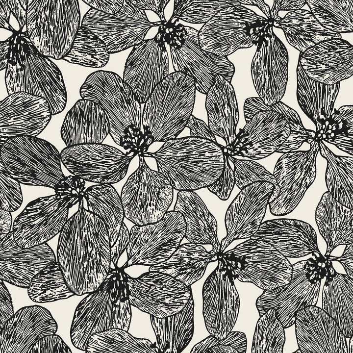 Thibaut Wallpaper Island Orchid Black and White T15848  Wallpaper Non Woven Wallpaper  U.S.A </p><p>Repeat: H: , V: 36  (91.44 cm) 27 in  (68.58 cm) - My Fabric Connection -