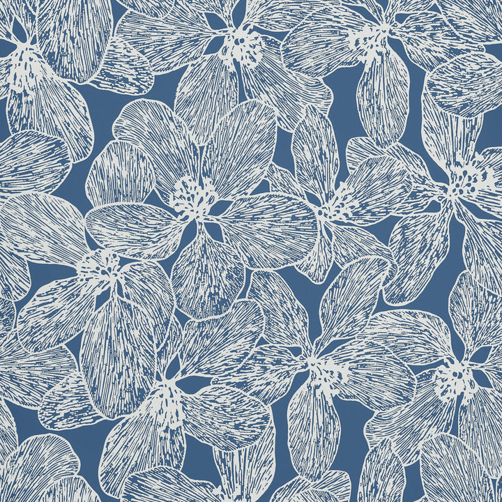 Thibaut Wallpaper Island Orchid Navy T15849  Wallpaper Non Woven Wallpaper  U.S.A </p><p>Repeat: H: , V: 36  (91.44 cm) 27 in  (68.58 cm) - My Fabric Connection -