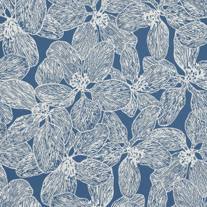 Island Orchid Navy T15849 by Thibaut Wallpaper