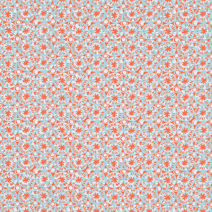 Sand Dollar Coral and Blue T15857  by Thibaut Wallpaper Thibaut Wallpaper Sand Dollar Coral and Blue T15857 Wallpaper ISLANDER Non Woven Wallpaper  U.S.A </p><p>Repeat: H: , V: 6.25  (15.88 cm) 27 in  (68.58 cm) - Fabric Carolina -
