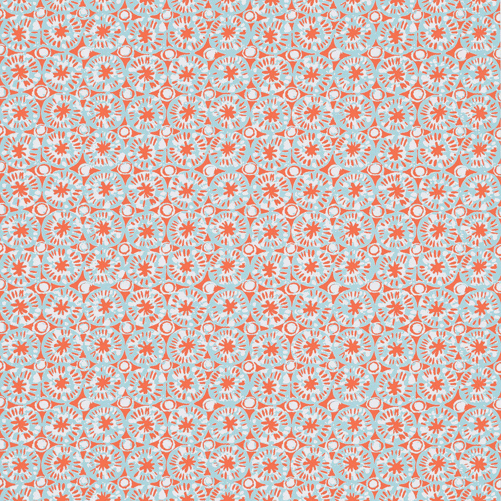 Thibaut Wallpaper Sand Dollar Coral and Blue T15857  Wallpaper Non Woven Wallpaper  U.S.A </p><p>Repeat: H: , V: 6.25  (15.88 cm) 27 in  (68.58 cm) - My Fabric Connection -