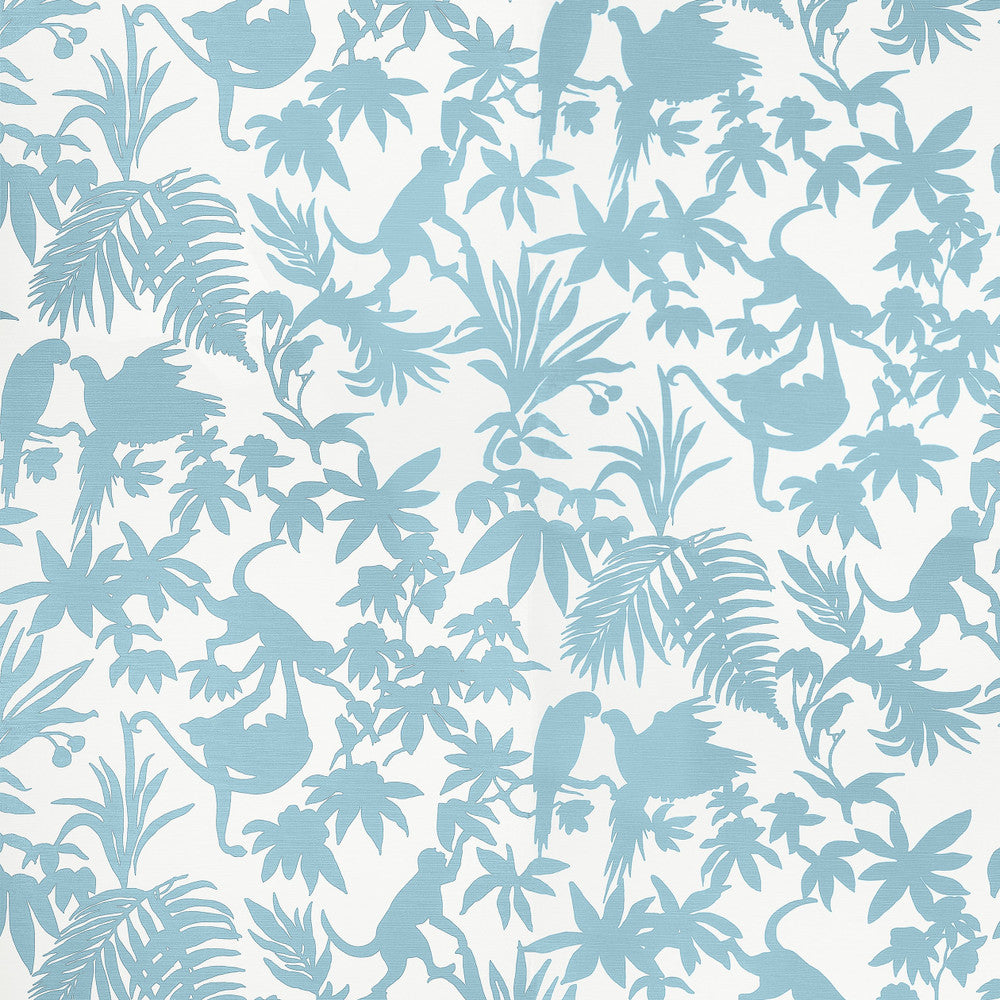 Thibaut Wallpaper St. Kitts Blue T15863  Wallpaper Paper Backed Vinyl Wallpaper  U.S.A </p><p>Repeat: H: , V: 36  (91.44 cm) 27 in  (68.58 cm) - My Fabric Connection -