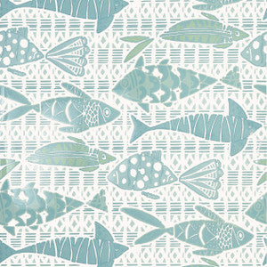 Thibaut Wallpaper Batik Fish Spa Blue T15871 